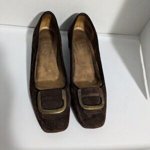 Talbot's Women's Shoes Size 8B Brown Suede Buckle